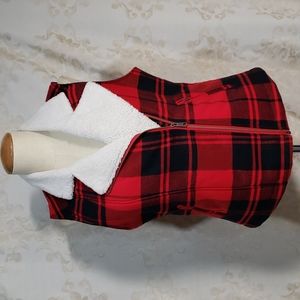 Natural Reflections Buffalo Plaid Sherpa Vest (L)